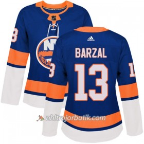Dame Ishockey New York Islanders Tröja Mathew Barzal 13 Adidas 2017-2018 Blå Authentic